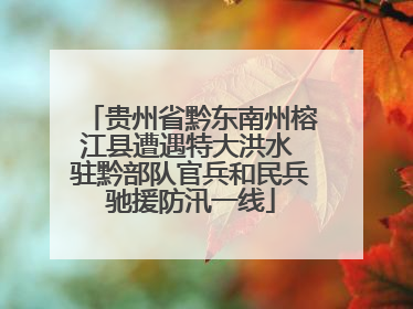 贵州省黔东南州榕江县遭遇特大洪水 驻黔部队官兵和民兵驰援防汛一线